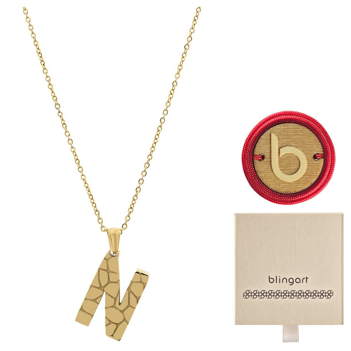 Naszyjnik łańcuszek celebrytka pozłacany z literą