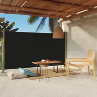 Pawilony ogrodowe - vidaXL Wysuwana markiza boczna na taras, 170 x 300 cm, czarna vidaXL - miniaturka - grafika 1