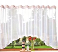 Firany - Firana przelotki łuk 200x160 cm woalowa gładka kółka - miniaturka - grafika 1