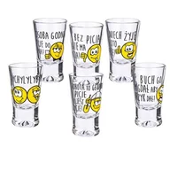 Kieliszki - Komplet 6 kieliszków do wódki Humor buźki 25 ml - miniaturka - grafika 1