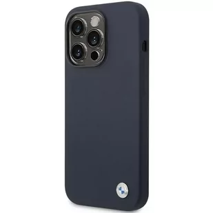 Etui na telefon BMW BMHCP14LSILNA do Apple iPhone 14 Pro 6,1" granatowy/navy Silicone Metal Logo - Etui i futerały do telefonów - miniaturka - grafika 4