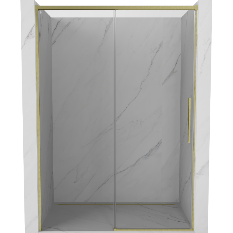 Mexen Rox drzwi prysznicowe rozsuwane 145 cm, transparent, złote szczotkowane - 8C2-145-000-55-00