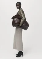 Spódnice - MANGO - Długa spódnica z elastyczną talią średni brązowy - 3XL - Kobieta - miniaturka - grafika 1