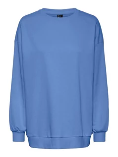 Bluzy damskie - Pieces Bluza w kolorze niebieskim - grafika 1