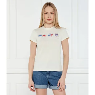 Karl Lagerfeld T-shirt IKON Regular Fit - Koszulki i topy damskie - miniaturka - grafika 1