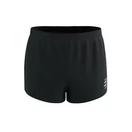 Spodnie sportowe damskie - COMPRESSPORT Spodenki do biegania męskie RACING SPLIT SHORT black - miniaturka - grafika 1