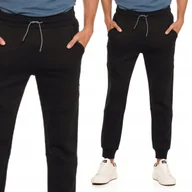 Spodnie męskie - OCIEPLANE SPODNIE DRESOWE MĘSKIE Typu Joggery Wiązane Wygodne MORAJ 3XL - miniaturka - grafika 1