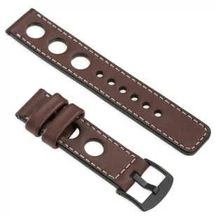 moVear uStrap R1 Skórzany pasek do Garmin Fenix 6 / 5 - Pro, Plus, Solar (koperta 47mm) z adapterem QuickFit 26mm | Brązowy ze srebrnym przeszyciem - Akcesoria do pulsometrów i zegarków sportowych - miniaturka - grafika 1