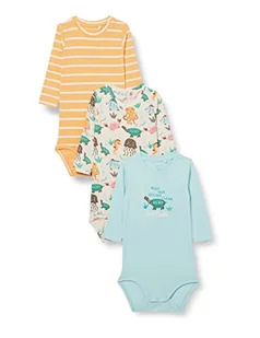 NAME IT Body uniseks NBNOCEAN 3P LS Body, biała czapka szara, 62 - Czapki damskie - miniaturka - grafika 1