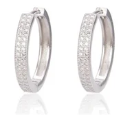 Kolczyki - Kolczyki srebrne błyszczące cyrkonie - miniaturka - grafika 1