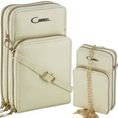 Torebki damskie - TOREBKA DAMSKA CAMBELL BAG NA RAMIĘ SKÓRA EKOLOGICZNA KIESZONKI BIAŁA - miniaturka - grafika 1