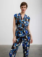 Bluzki damskie - BGN Bluzka w kolorze niebiesko-kremowo-brązowym - miniaturka - grafika 1