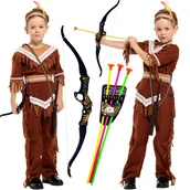 Stroje karnawałowe - Strój Indianin Indianka Przebranie Indianina Apacz Indiański Łuk 128 134 Cm - miniaturka - grafika 1