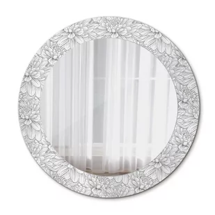 Nowoczesne Lustro do Salonu Kwiaty lotosu 60cm - Lustra - miniaturka - grafika 1