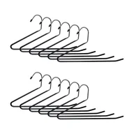 Skarpetki dla dzieci - Relaxdays Wieszak na spodnie, zestaw 12 sztuk, kształt S, antypoślizgowe wieszaki na ubrania, do zawieszenia spodni, oszczędność miejsca, metal, srebrny/czarny - miniaturka - grafika 1