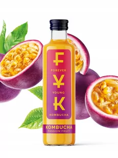Forever Young Kombucha Passion fruit, 250 ml / Forever Young Kombucha SP.Z.O.O - Napoje gazowane - miniaturka - grafika 1