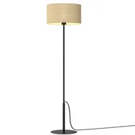 Lampy stojące - Lampa stojąca podłogowa czarna z jutowym abażurem 1xE27 15W Jute Luminex - miniaturka - grafika 1