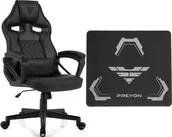 Fotele gamingowe - Fotel SENSE7 Knight Pu czarny + Podkładka PREYON Falcon - miniaturka - grafika 1