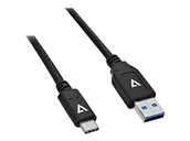 Kable USB - V7 Kabel USB USB-C USB-A 1m Czarny V7U3.1AC-1M-BLK-1E - miniaturka - grafika 1