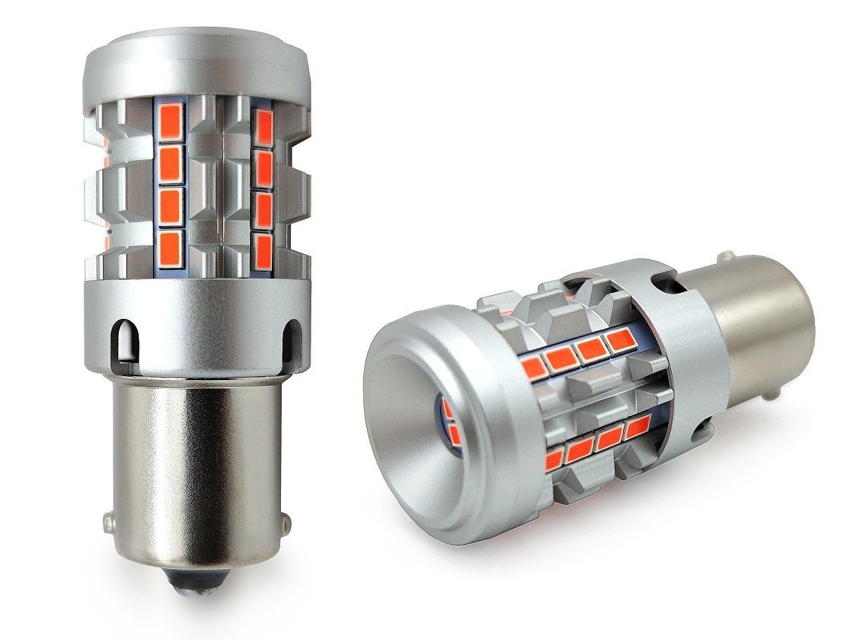 żarówka P21W LED BA15S 12-24V bez błędu czerwona