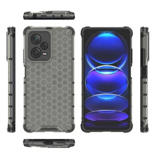 Honeycomb etui do Xiaomi Redmi Note 12 Pro+ pancerny hybrydowy pokrowiec czarne - Etui i futerały do telefonów - miniaturka - grafika 2