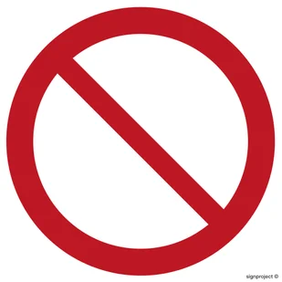 GA001 OGÓLNY ZNAK ZAKAZU, KN - FOLIA PODŁOGOWA NIEŚWIECĄCA; (500X500MM) - Tablice BHP - miniaturka - grafika 1