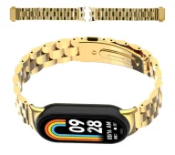 Akcesoria do smartwatchy - Bizon Pasek ze stali nierdzewnej Strap Watch Aura doXiaomi Smart Band 9 / 9 NFC / 8, złoty - miniaturka - grafika 1