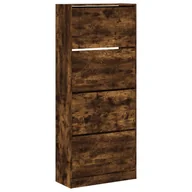 Szafki na buty - vidaXL Szafka na buty z 4 klapami dąb wędzony 80x34x187,5 cm - miniaturka - grafika 1