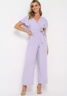 Kombinezony - Fioletowy Kombinezon z Wiskozy Cephinous - miniaturka - grafika 1