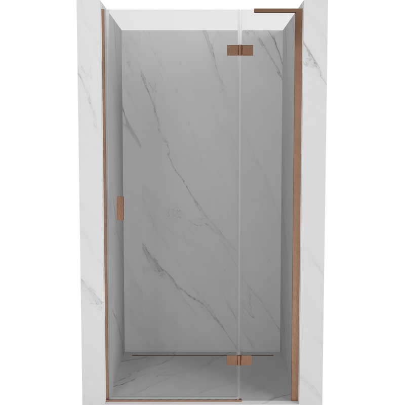 Mexen Mist-H L drzwi prysznicowe uchylne prawe 85 cm, transparent, miedź szczotkowana - 8A5L-085-000-65-00-P