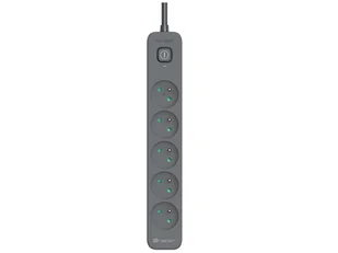 Listwa zasilająca antyprzepięciowa TRACER Power Line+ 1,8 m Graphite (5 gniazd) - Listwy zasilające - miniaturka - grafika 1