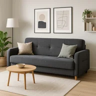 Sofy i kanapy - Sofa z Funkcją Spania CUBA Rozkładana Wersalka Dwuosobowa Szara Nowoczesna do Salonu - miniaturka - grafika 1