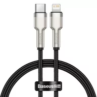 Kable USB - Baseus Cafule Metal Data kabel USB Typ C - Lightning 20 W Power Delivery 0,25 m czarny - miniaturka - grafika 1