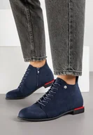 Botki damskie - Granatowe Botki Typu Trzewiki Vices Implie - miniaturka - grafika 1