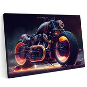 Plakaty - Obraz na płótnie 100x70cm Harley Davidson Motor Abstrakcja Teren Góry - miniaturka - grafika 1