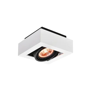 Biała lampa sufitowa z metalowym kloszem 18,5x18,5 cm Loid – GTV - Lampy sufitowe - miniaturka - grafika 1
