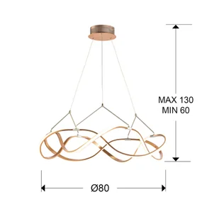 Schuller Valencia Żyrandol LED Molly, pilot, Ø80cm, różowe złoto - Lampy sufitowe - miniaturka - grafika 2