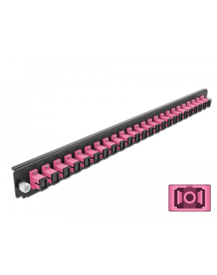 DELOCK DELOCK 19″ SKRZYNKA DO SPLECIANIA OSŁONA PRZEDNIA 24 PORTY SC SIMPLEX FIOLETOWY