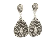 Kolczyki - Klipsy do uszu srebrne wiszące - miniaturka - grafika 1