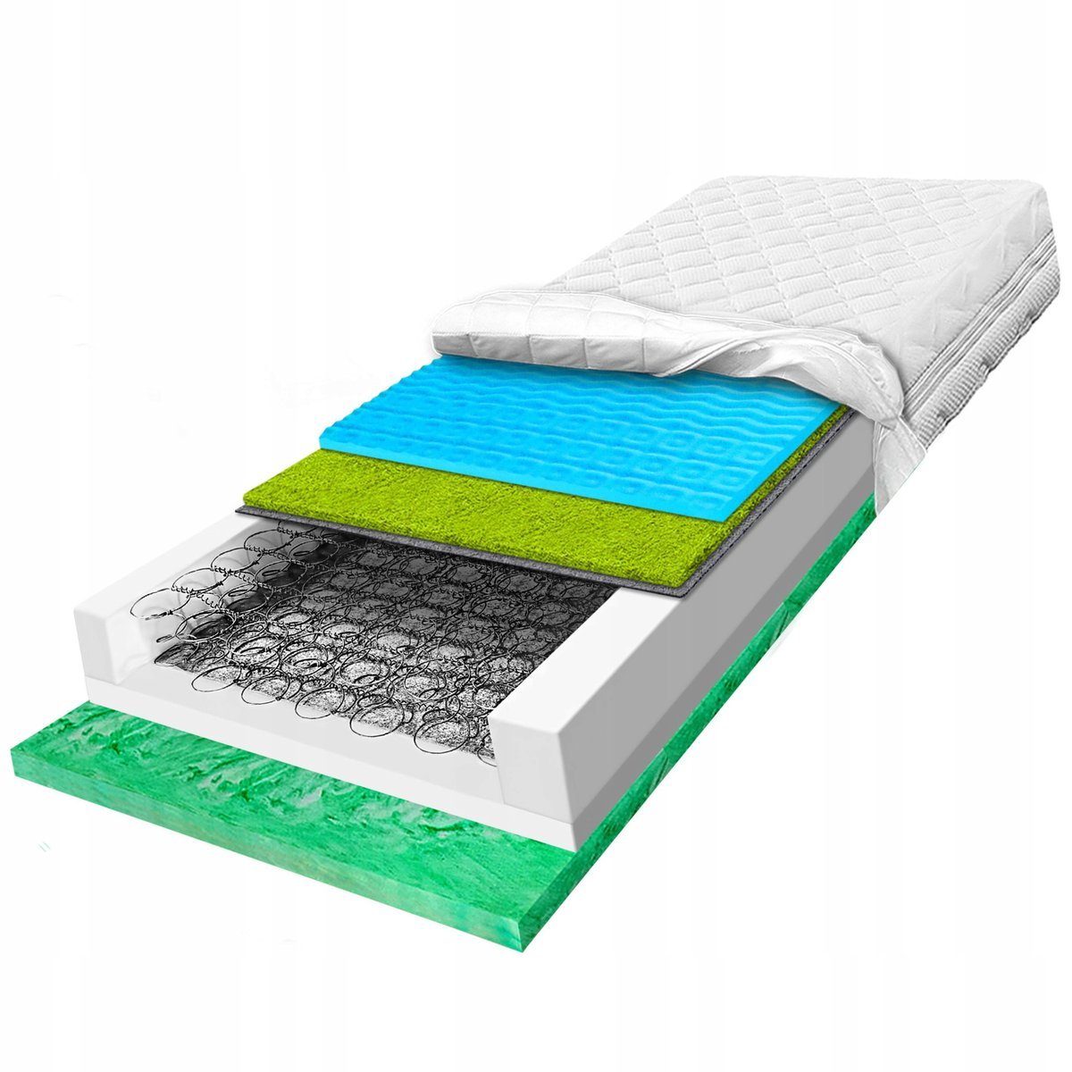 Materac z trawą morską 120x200 na cellulit z jodem przewiewny H3 H4 24cm