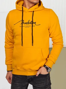 Bluza męska z kapturem żółta Dstreet BX5703-L - Bluzy męskie - miniaturka - grafika 1