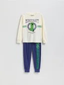 Skarpetki dla dzieci - Reserved - Bawełniana piżama Minecraft - złamana biel - miniaturka - grafika 1