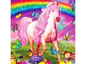 Zabawki kreatywne - Haft Diamentowy, Obraz, Mozaika Diamentowa Diamond Painting, Bajkowa Sceneria Koń 30X30Cm - miniaturka - grafika 1