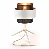 Lampy stojące - Lampka nocna stołowa GLAMOUR Biała Czarna Złota - miniaturka - grafika 1
