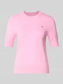 Swetry damskie - Sweter z dzianiny o kroju regular fit z mieszanki bawełny - miniaturka - grafika 1