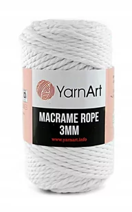 Sznurek YarnArt Macrame Rope 3 mm - 751 biel - Półfabrykaty do biżuterii - miniaturka - grafika 1