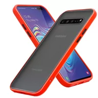 Etui i futerały do telefonów - Pokrowiec Etui Do Samsung Galaxy S10 4G w Matowe Czerwono - Czarne Guziki TPU Hard Case Obudowa Ochronny Cadorabo - miniaturka - grafika 1