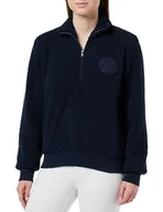 Bluzy damskie - Emporio Armani Damska bluza polarowa Fuzzy, morski, S - miniaturka - grafika 1