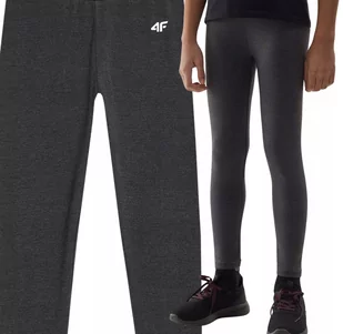 Legginsy bawełniane elastyczne dziewczęce 4F Junior - Legginsy - miniaturka - grafika 1
