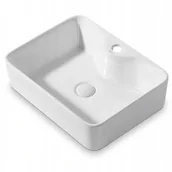 Umywalki - Umywalka ceramiczna biała nablatowa 47x37cm - miniaturka - grafika 1